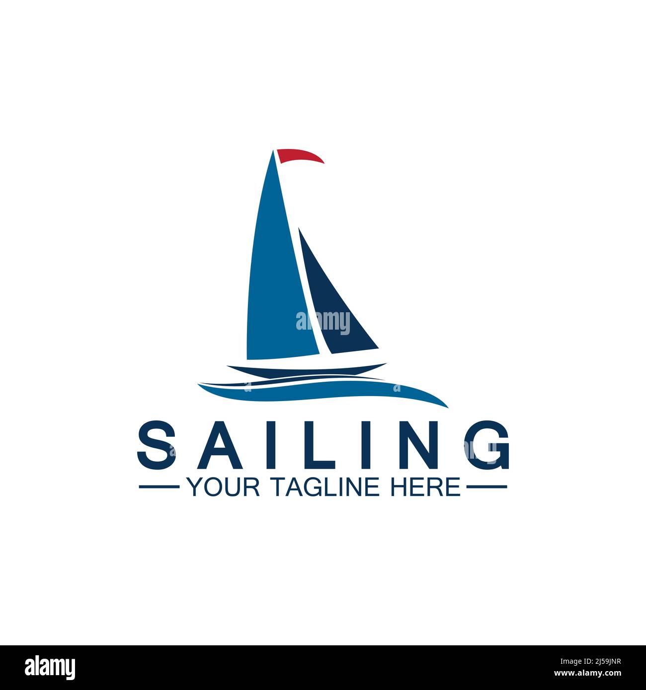 Sailing boat logo Template vector Stock Vector