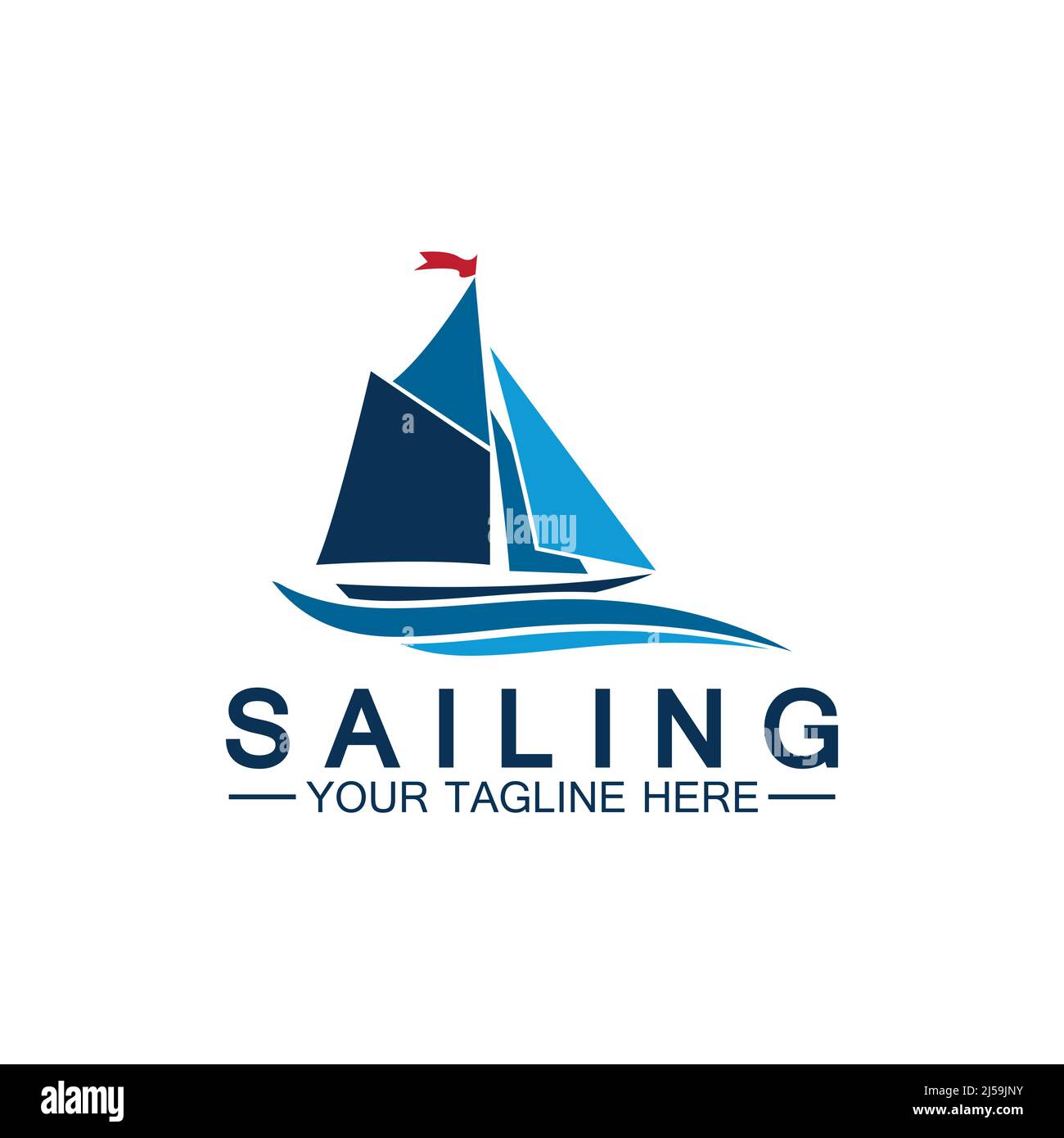 Sailing boat logo Template vector Stock Vector