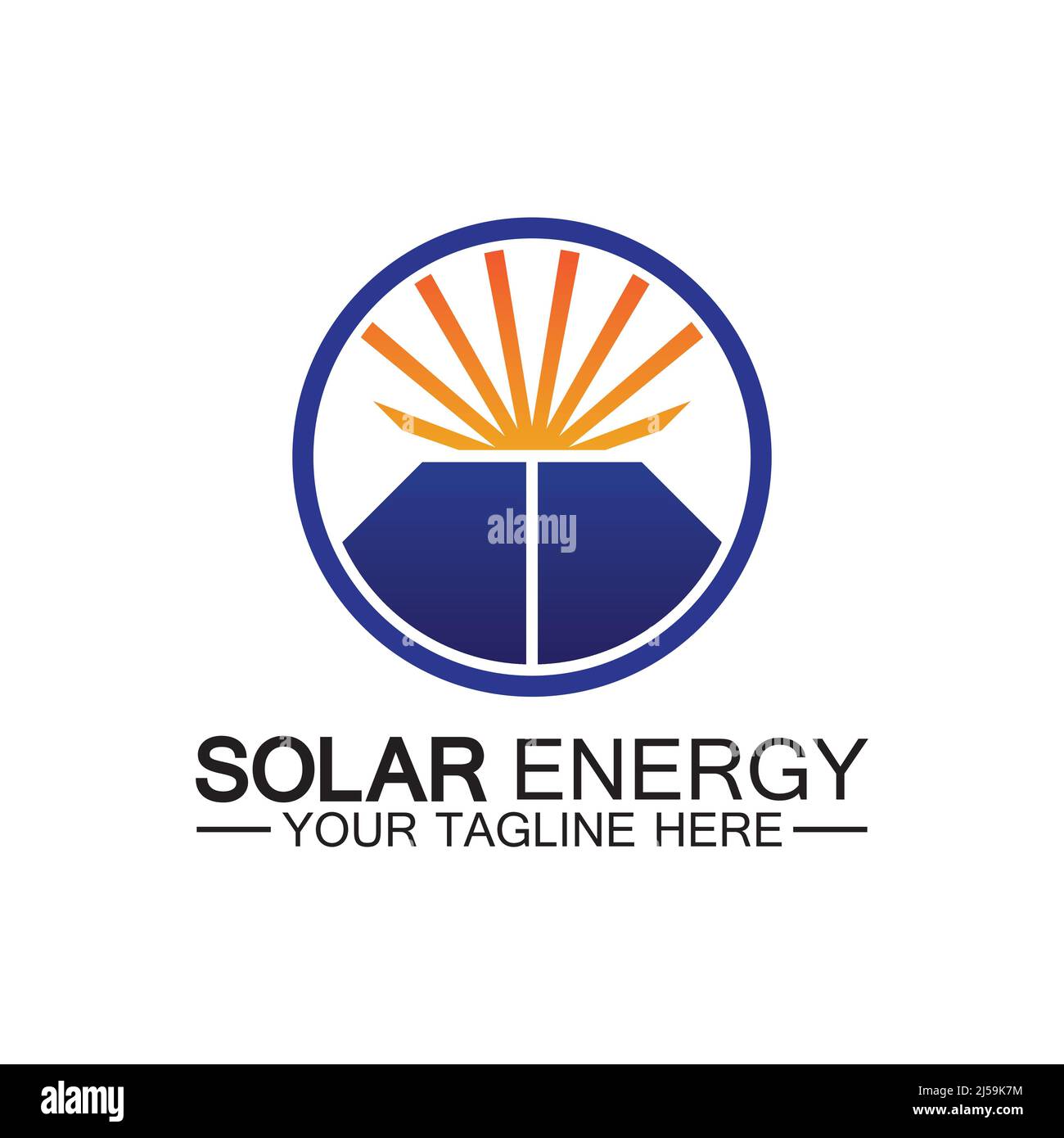 Solar Energy Logo Design Vector Template Stock Vector