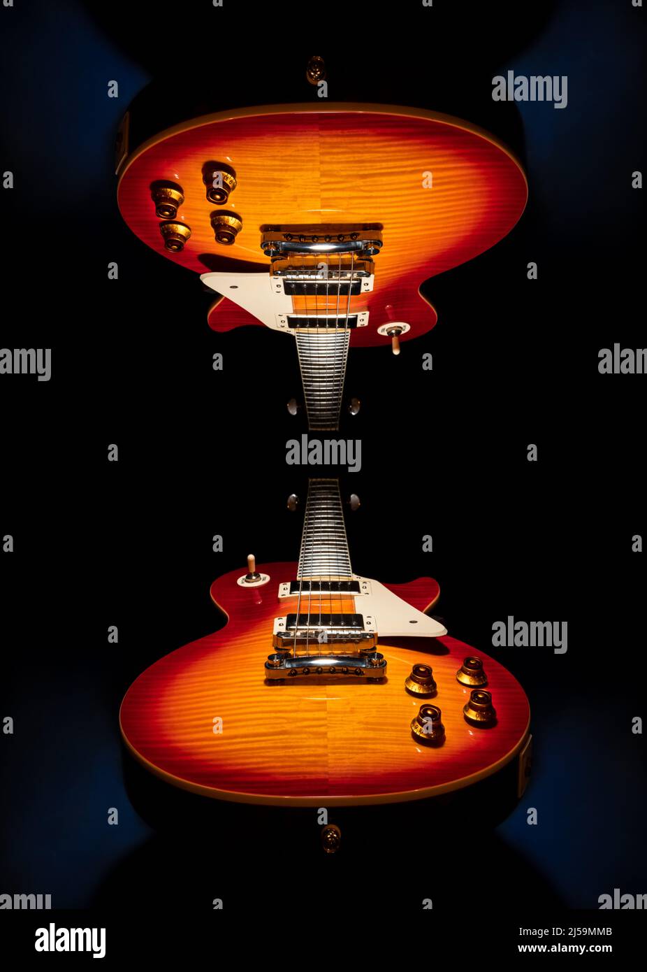 Beautiful product photo of two red orange brown cherry sunburst solid