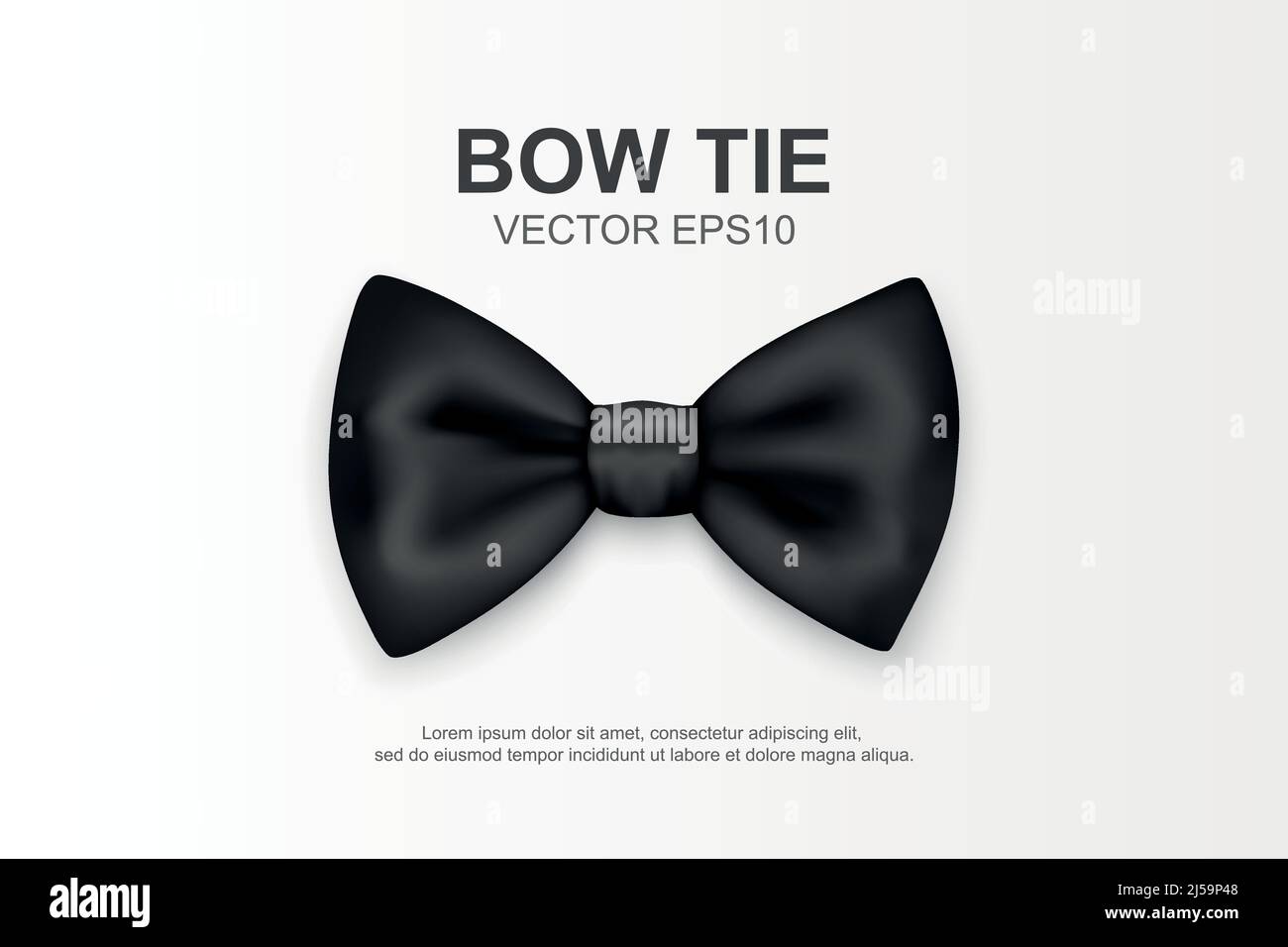 Vector 3d Realistic Black Bow Tie Icon Closeup Isolated on White ...