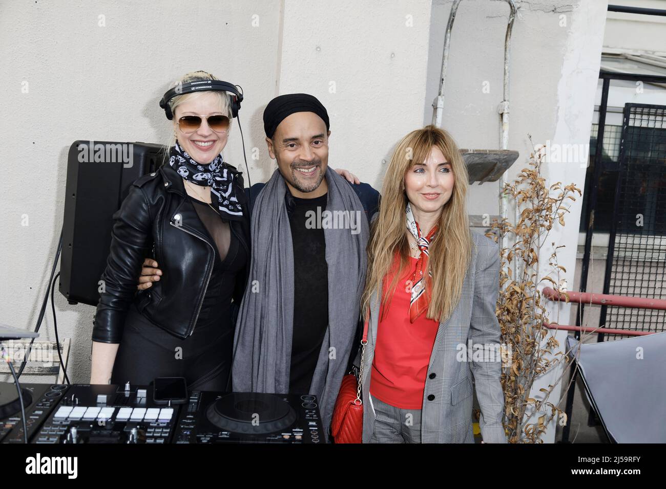 Paris, France. 20th Apr, 2022. Mélissandre Azoulay aka AZCABARIA, Fabrice Di Falco and Marinella Alagna attend the RESPECT POUR TOUS association Stock Photo