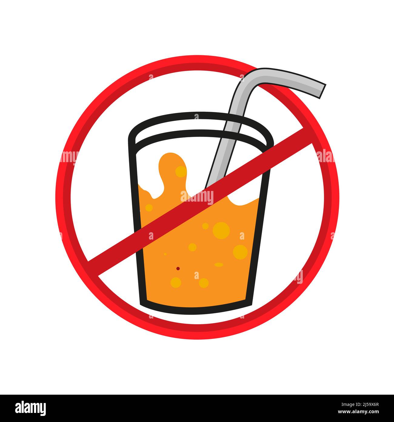 Do not bring food into the area. Flat design. Vector Illustration on white background. Stock Vector