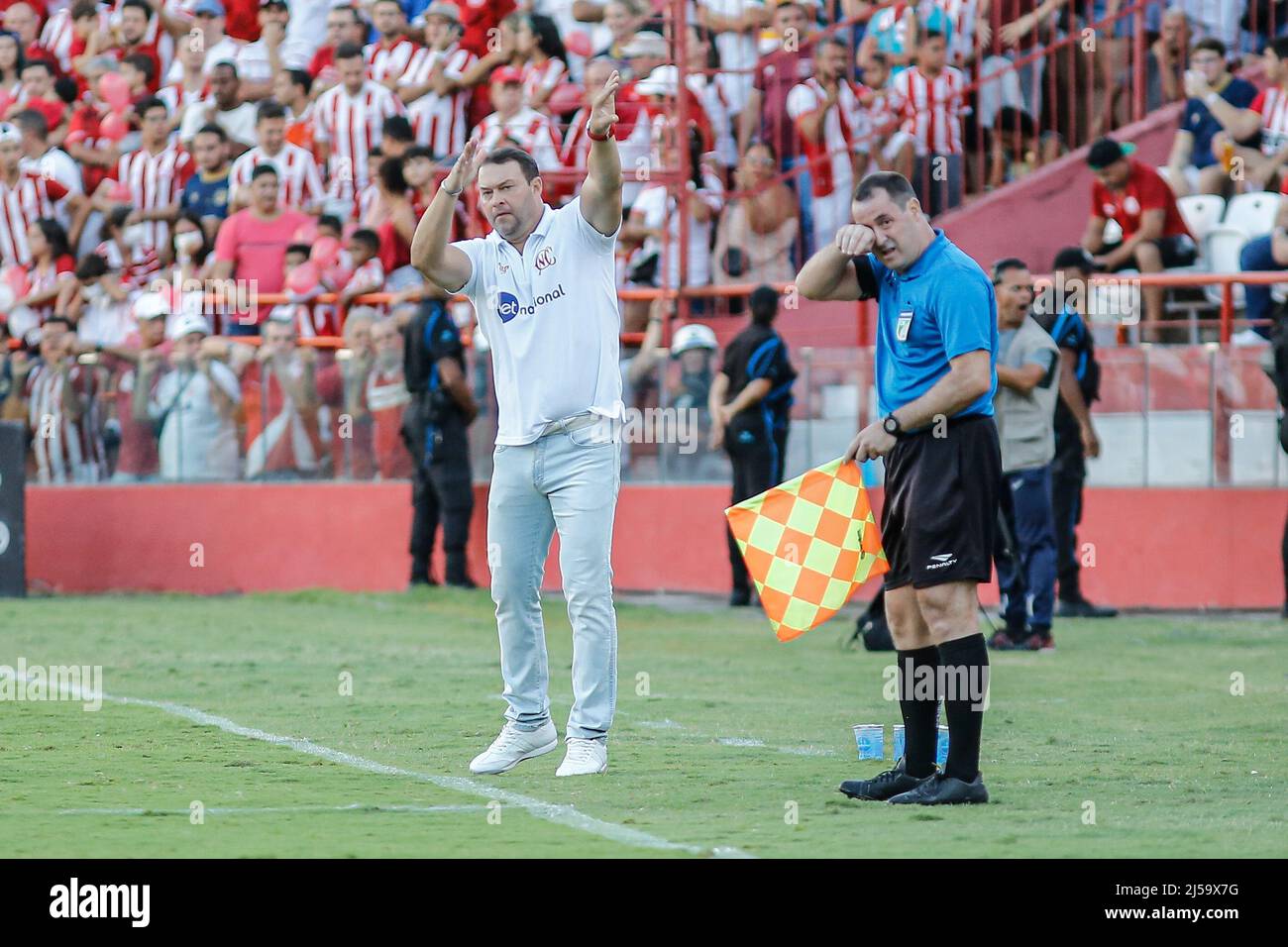 Recife Brazil 21st Apr 22 Pe Recife 04 21 22 Pernambucano 22 Final Nautico X Retro Roberto Fernandes Nautico Coach During A Match Against Retro At The Aflitos Stadium For