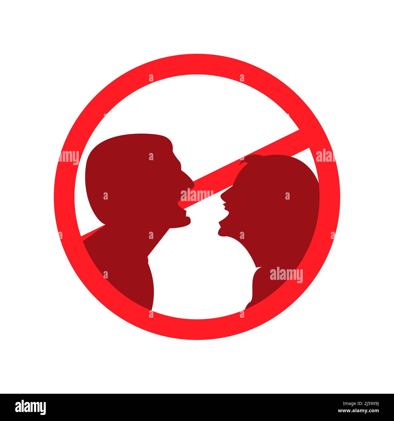 No fighting icon vector. Flat design. Vector Illustration on white background. Stock Vector