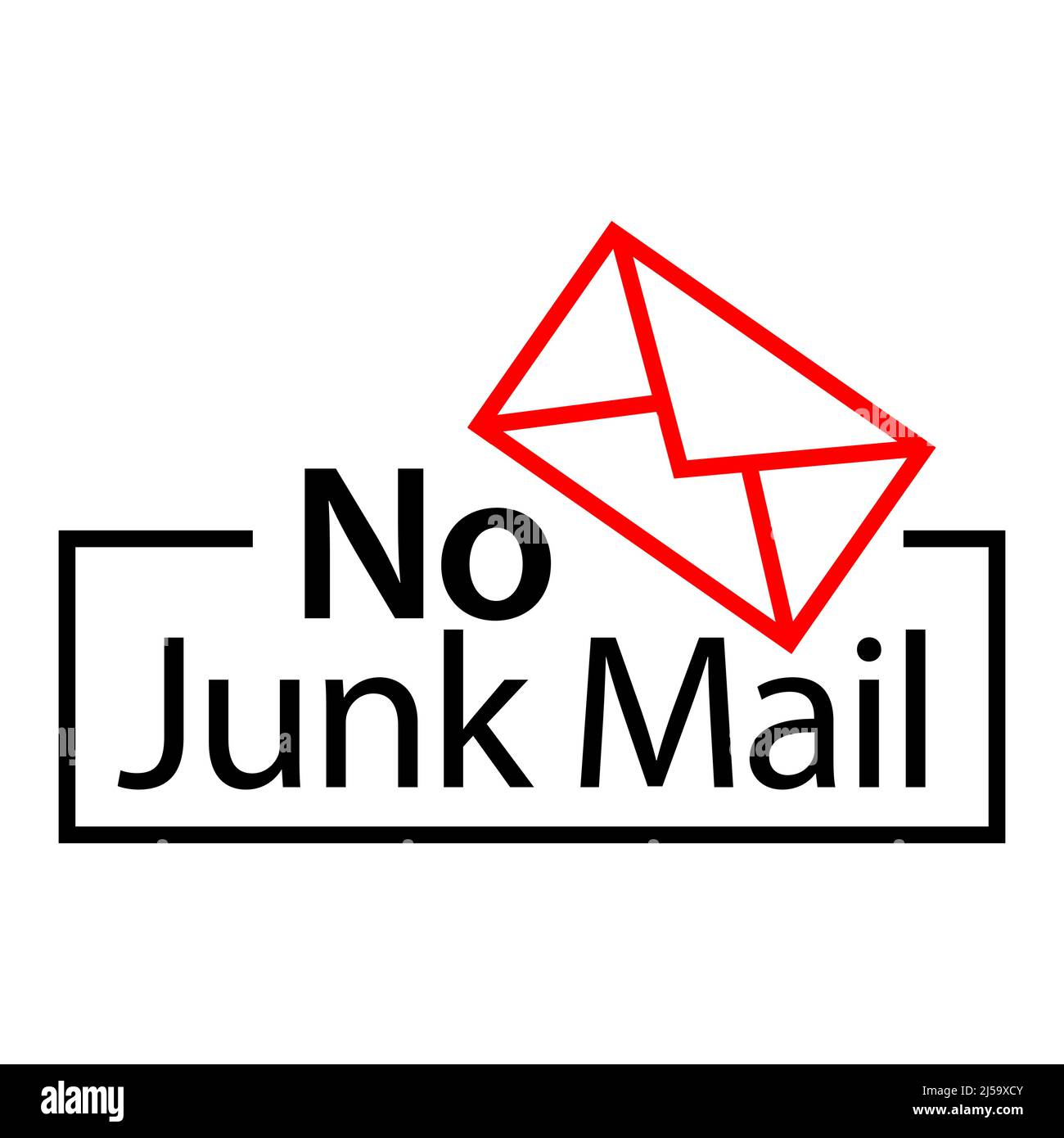 No junk mail icon vector. Flat design. Vector Illustration on white background. Stock Vector
