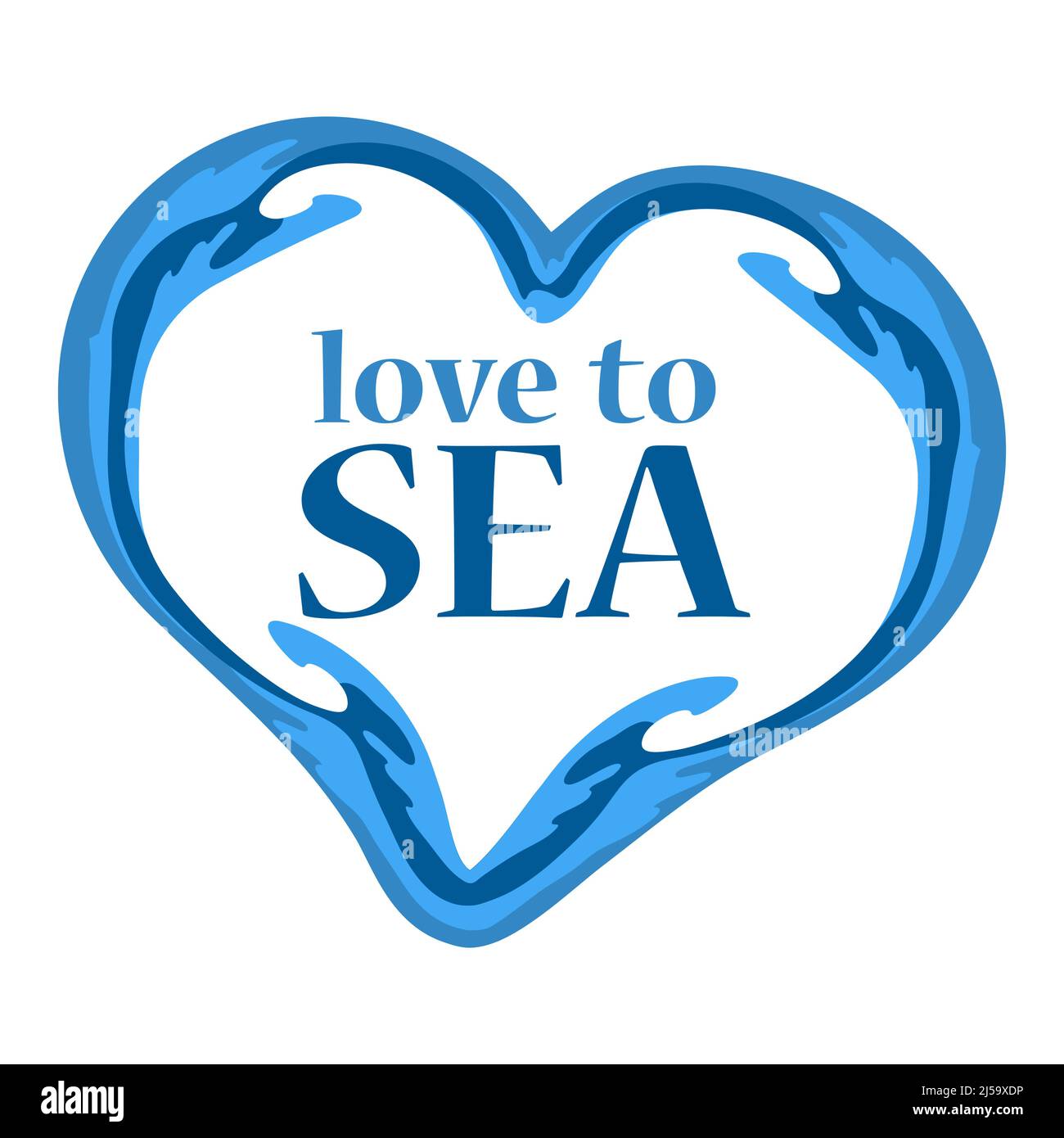 Love to sea icon vector. Vector Illustration on white background. Stock Vector