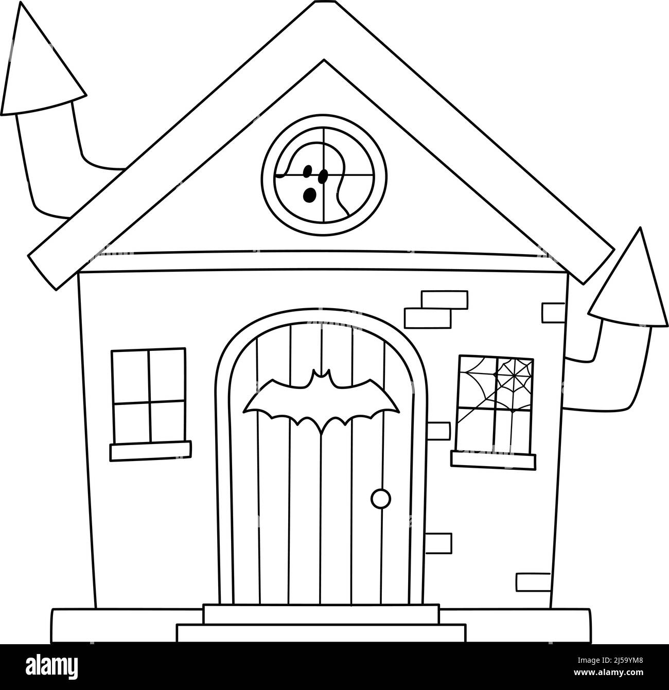 Trick or Treating Halloween Coloring Page Isolated Stock Vector Image