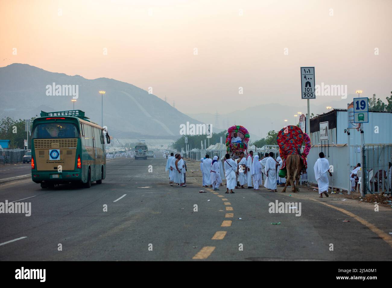 Pilgrims riding Stock Photo