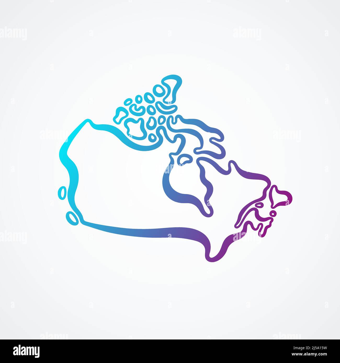 Outline map of Canada with blue-purple gradient Stock Vector Image & Art - Alamy