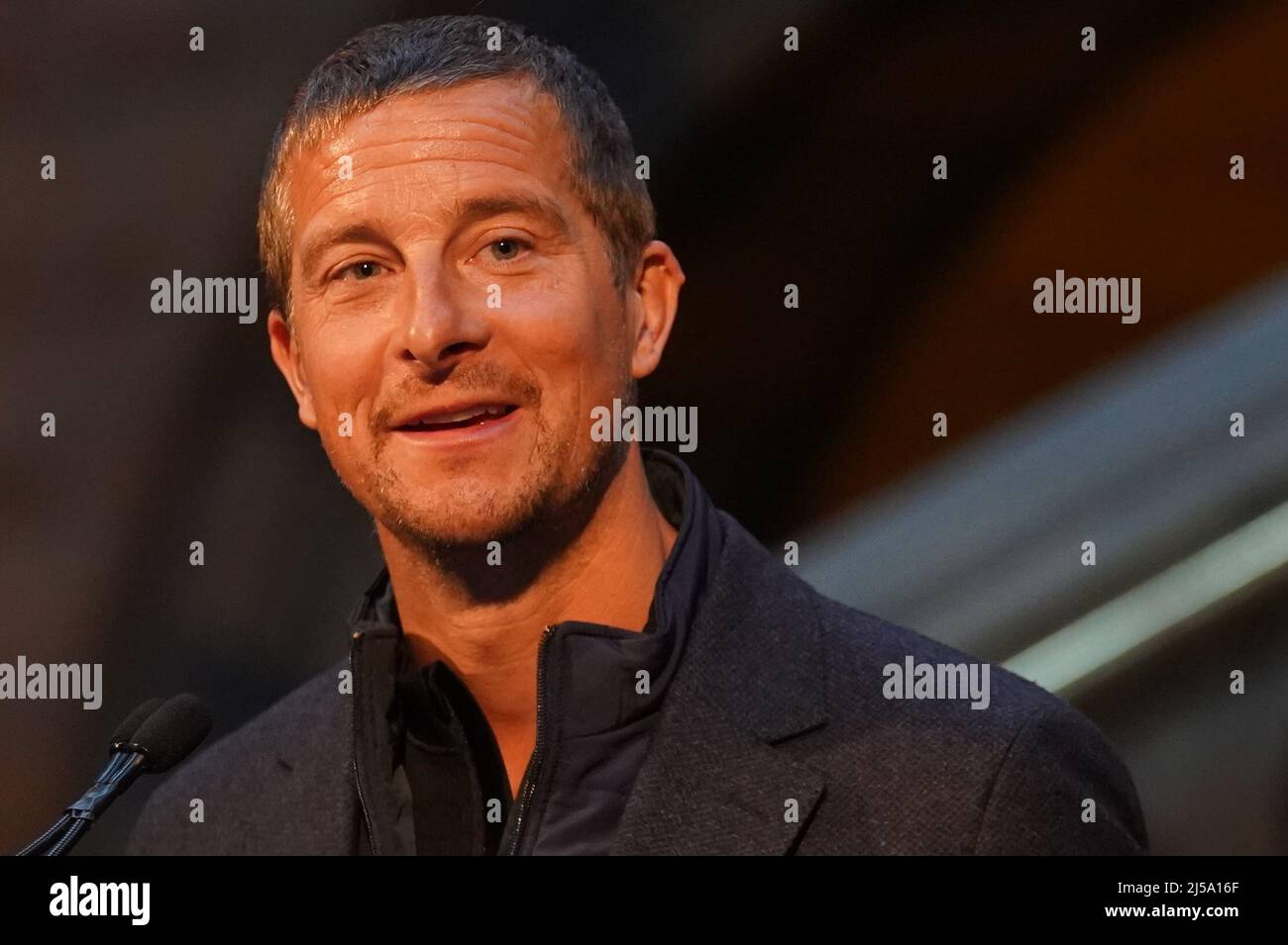 Bear Grylls at an event at the Natural History Museum in London to