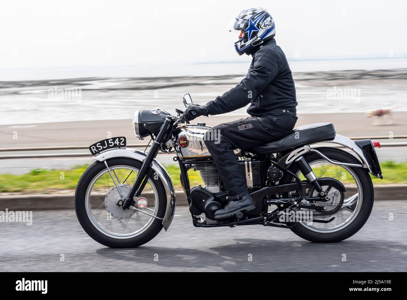 Velocette Venom motorcycle rider 