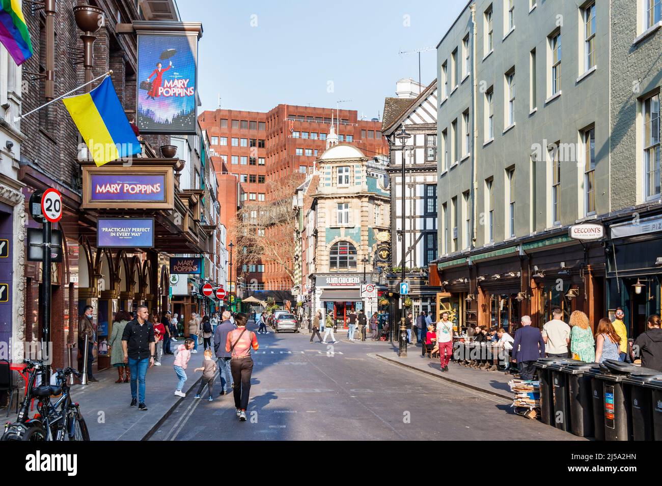 Old Compton Street in Soho, London, UK Stock Photo