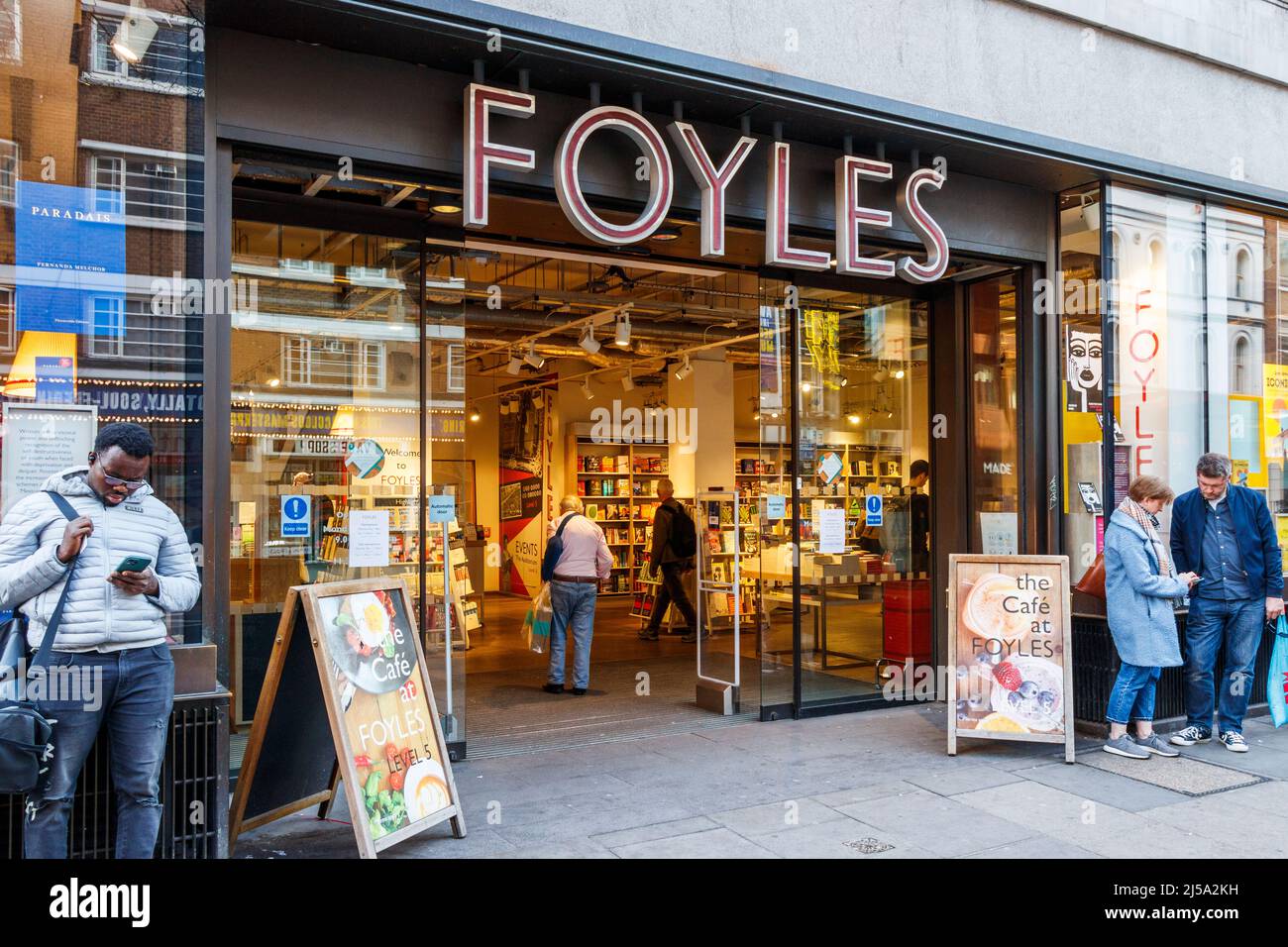 The flagship store of W & G Foyle Ltd. (usually called simply Foyles) a bookseller  in Charing Cross Road, London, UK Stock Photo
