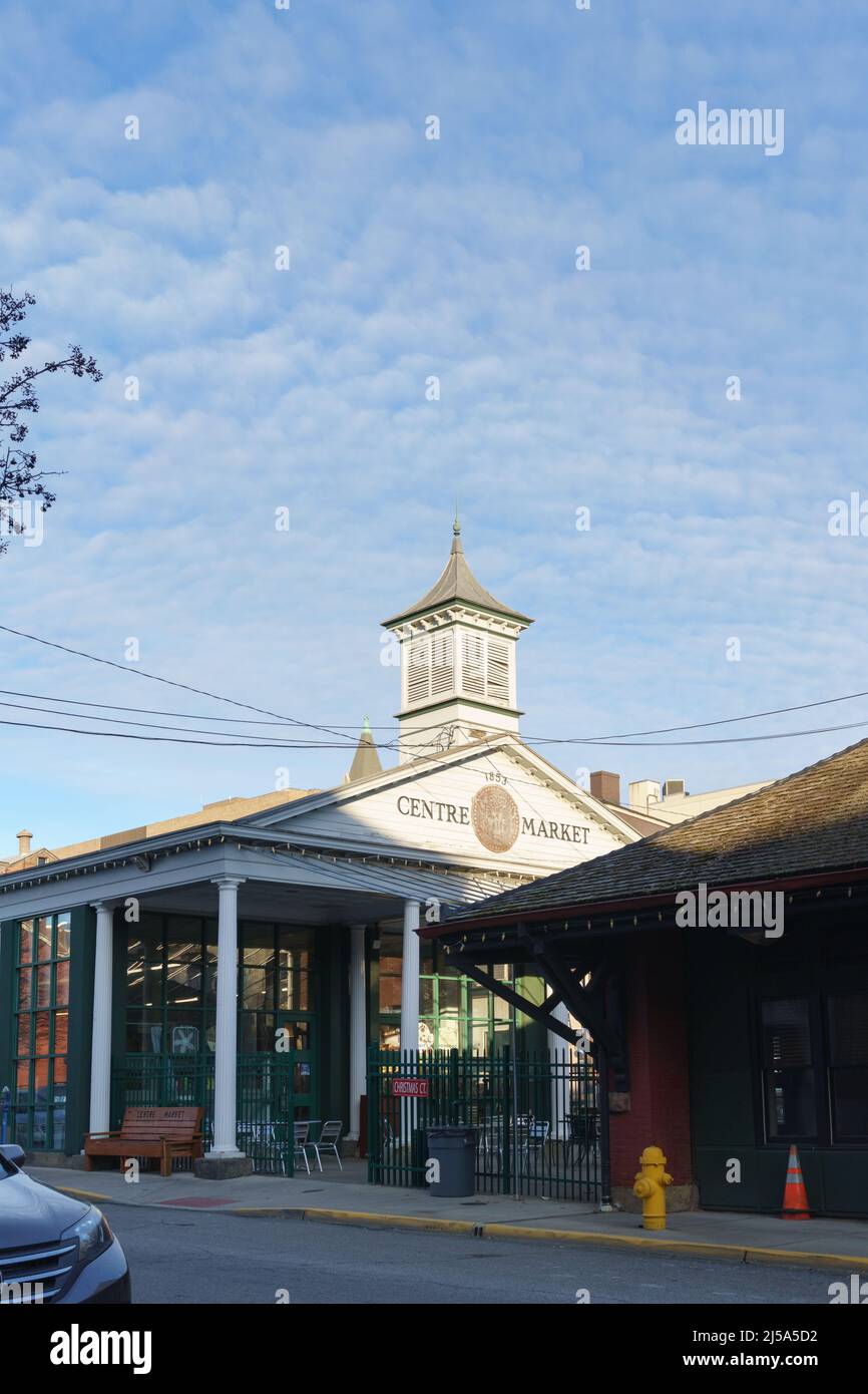 The 1853 neo-classical style Centre Market building, complete with a belfry, is on the National Register of Historic Places and is also part of the Ce Stock Photo