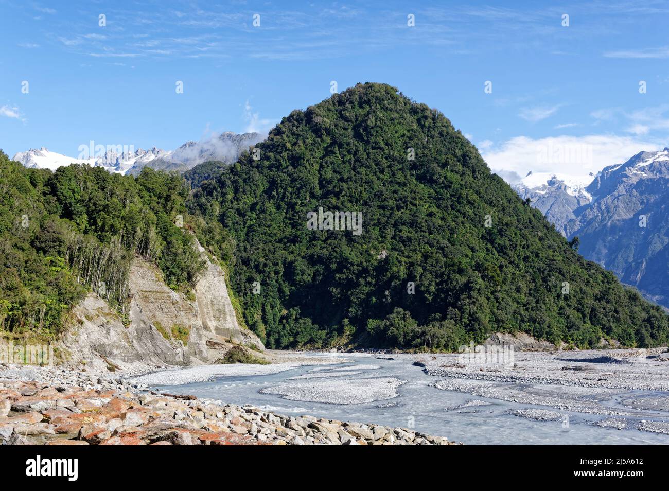 Waiho River, Franz Josef, New Zealand Stock Photo