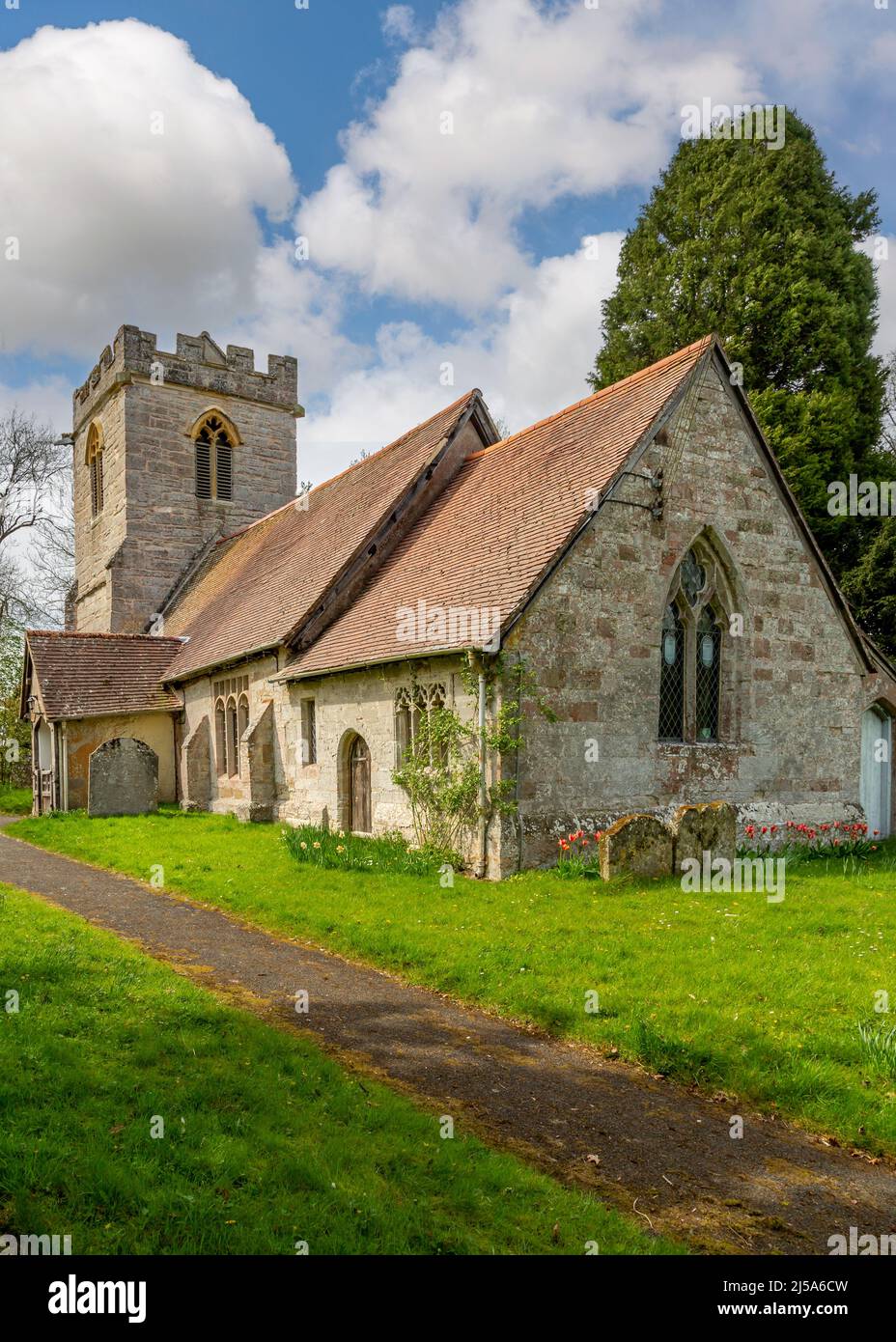 Church of St. Peter in Abbots Morton, Worcestershire, England. Stock Photo