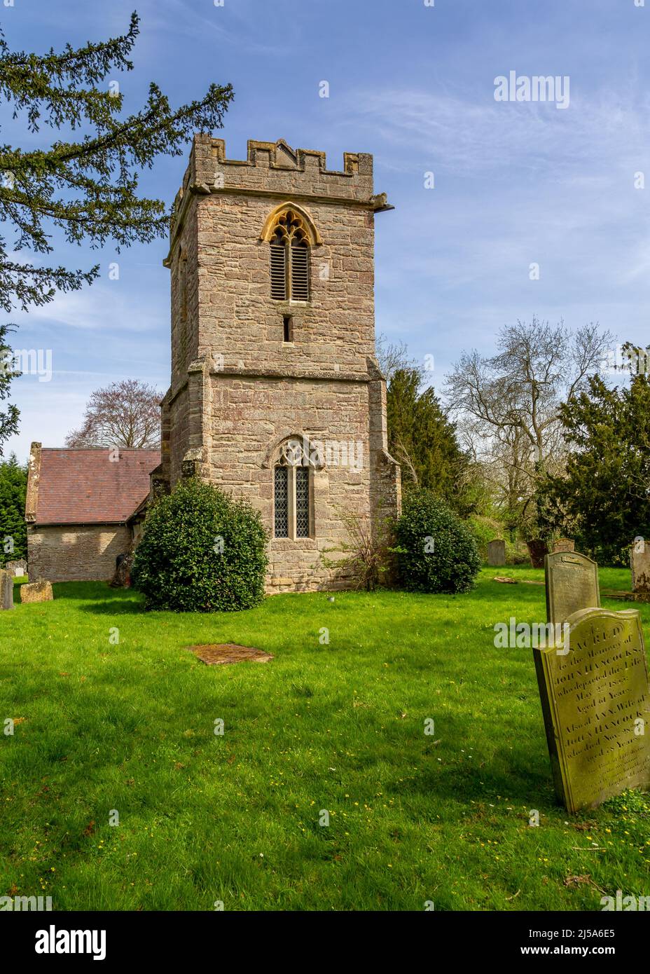 Church of St. Peter in Abbots Morton, Worcestershire, England. Stock Photo
