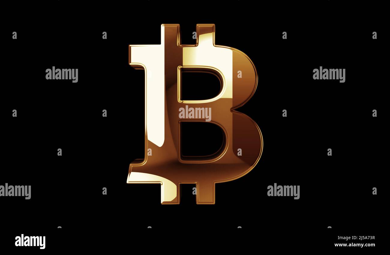 Bitcoin blockchain crypto currency and digital money golden metal shine  symbol concept. Spectacular glowing and reflection light icon abstract  object Stock Photo - Alamy