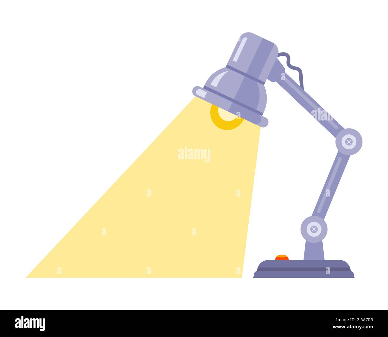 the table lamp shines. reading device in the dark. flat vector