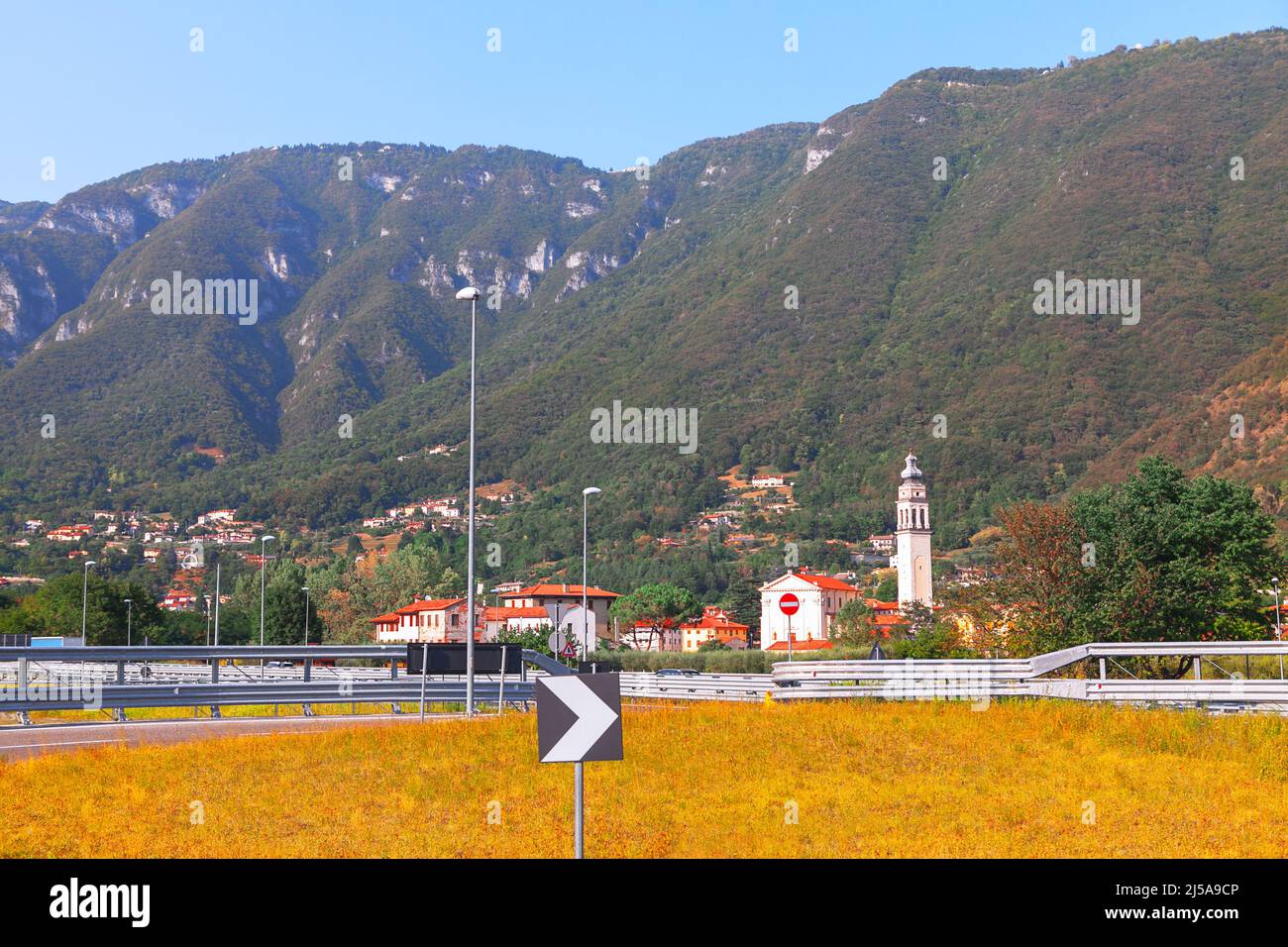 Solagna town in the province of Vicenza, Veneto in Italy Stock Photo