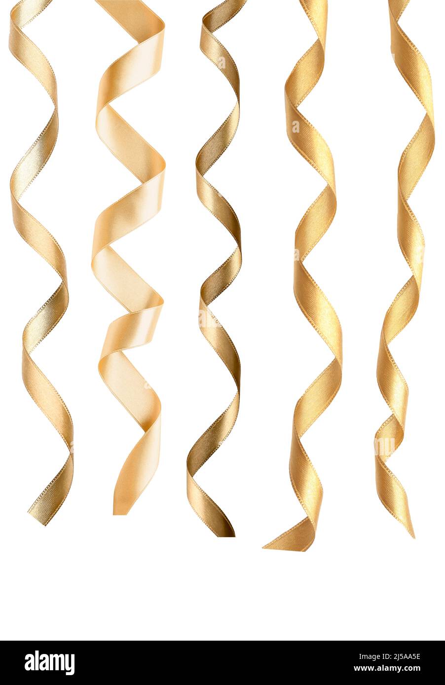 Set of beautiful golden ribbons isolated on white Stock Photo - Alamy
