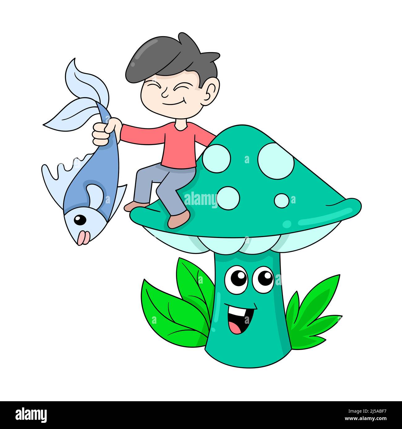 Boy draw fish hi-res stock photography and images - Alamy