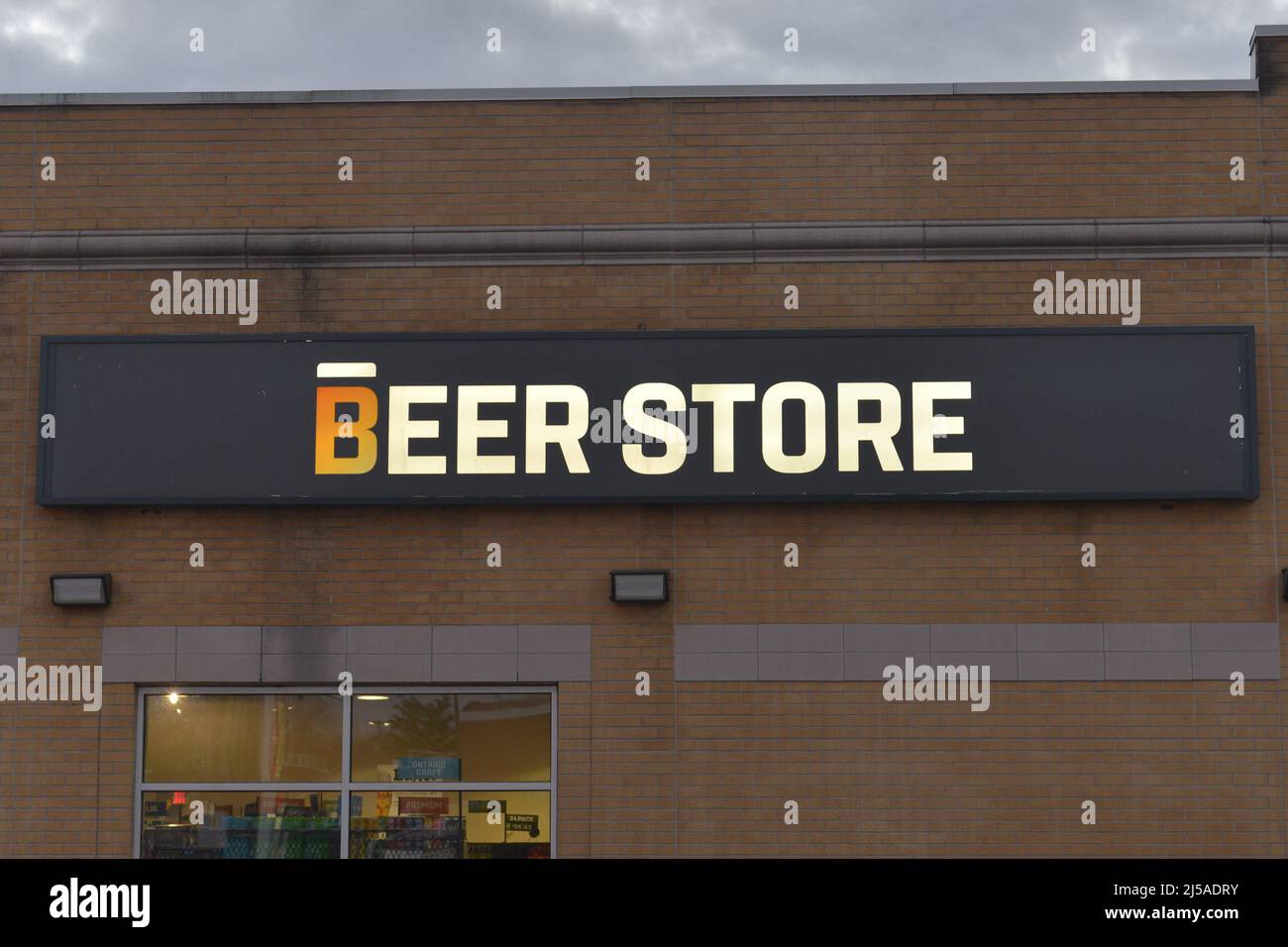 Toronto, ON, Canada January 2, 2022 View at the Store front sign of