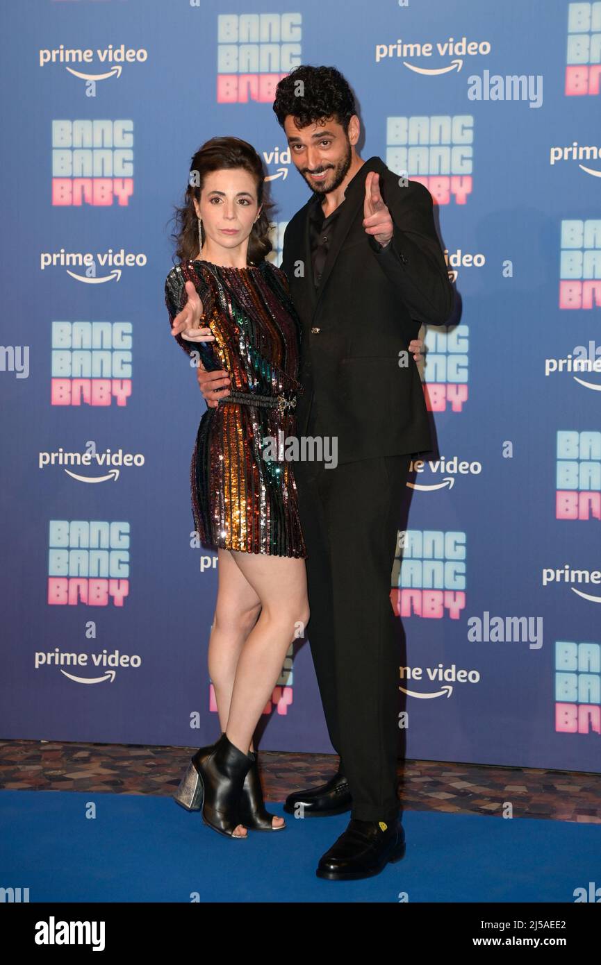 Giorgia Arena and Emiliano Giaelya attend the blu carpet of the premiere of  Prime Video series Bang Bang Baby at The Space Moderno Cinema. (Photo by  Mario Cartelli / SOPA Images/Sipa USA