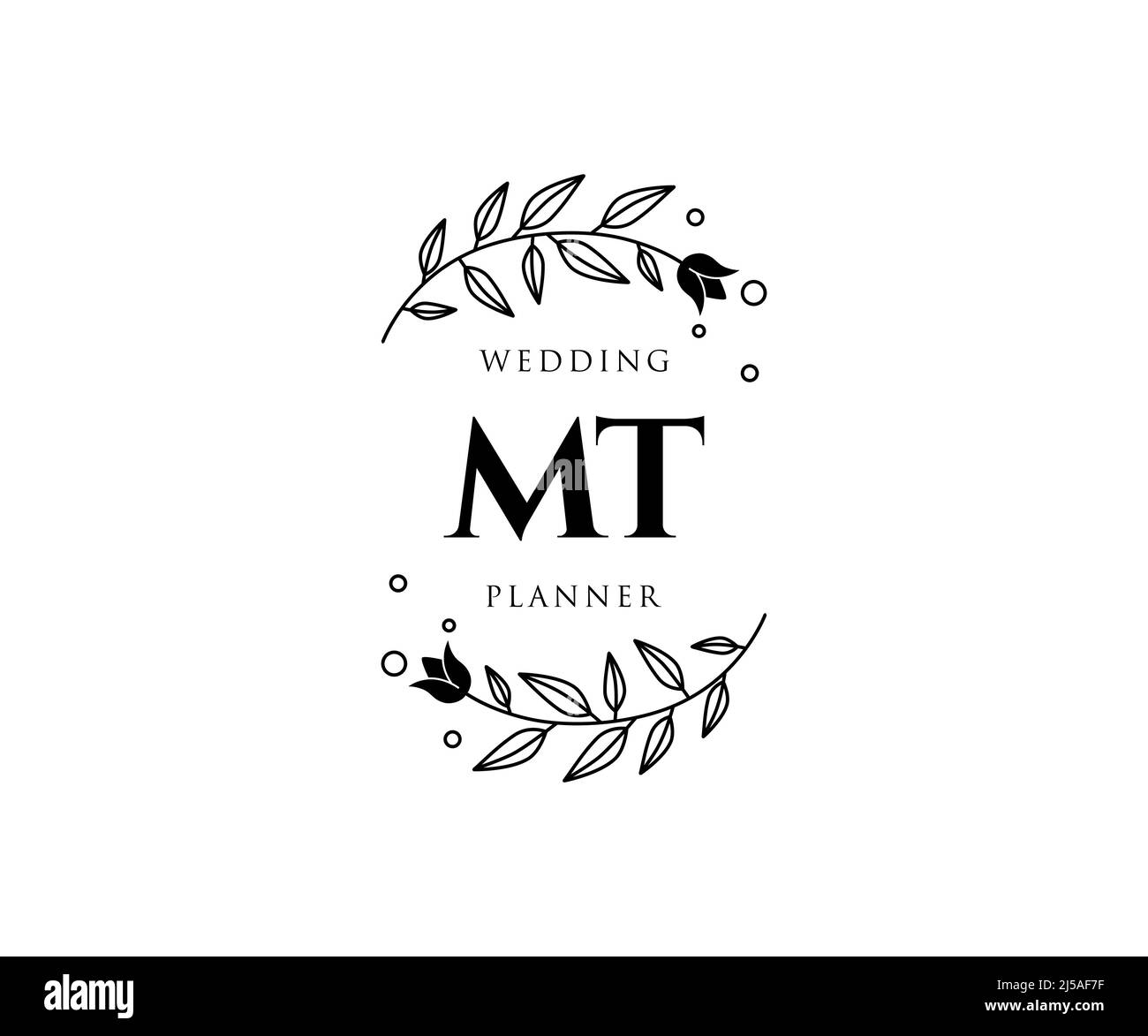 MT Initials letter Wedding monogram logos collection, hand drawn modern ...