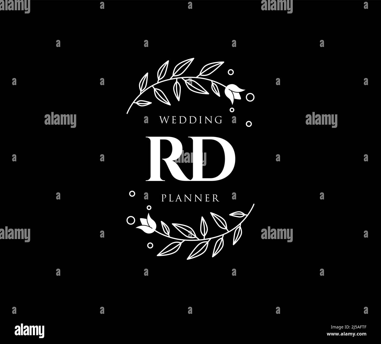 RD Initials letter Wedding monogram logos collection, hand drawn modern minimalistic and floral templates for Invitation cards, Save the Date, elegant Stock Vector