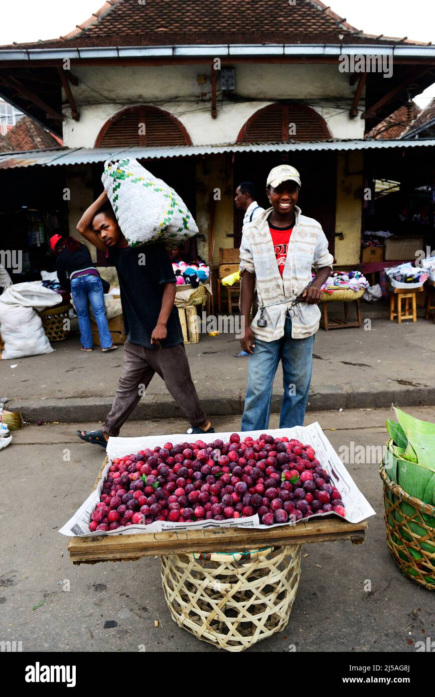 The vibrant Analakely Market in Antananarivo, Madagascar. Stock Photo