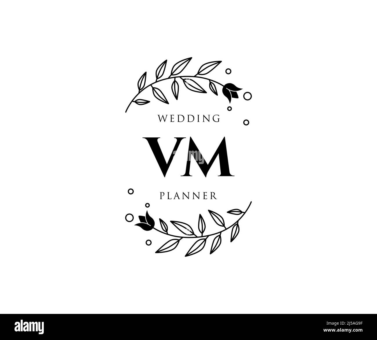 VM Initials letter Wedding monogram logos collection, hand drawn modern ...