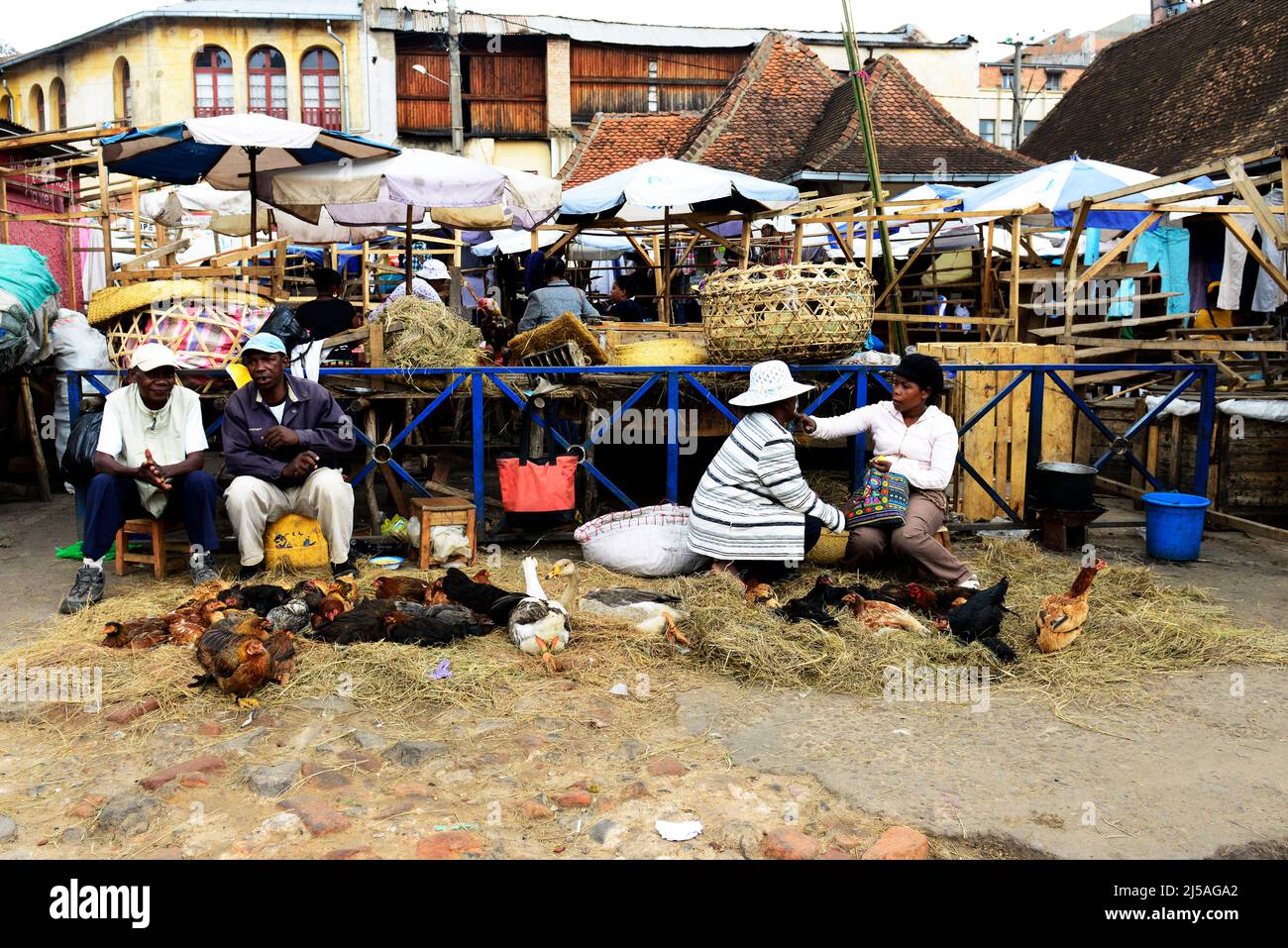 The vibrant Analakely Market in Antananarivo, Madagascar. Stock Photo