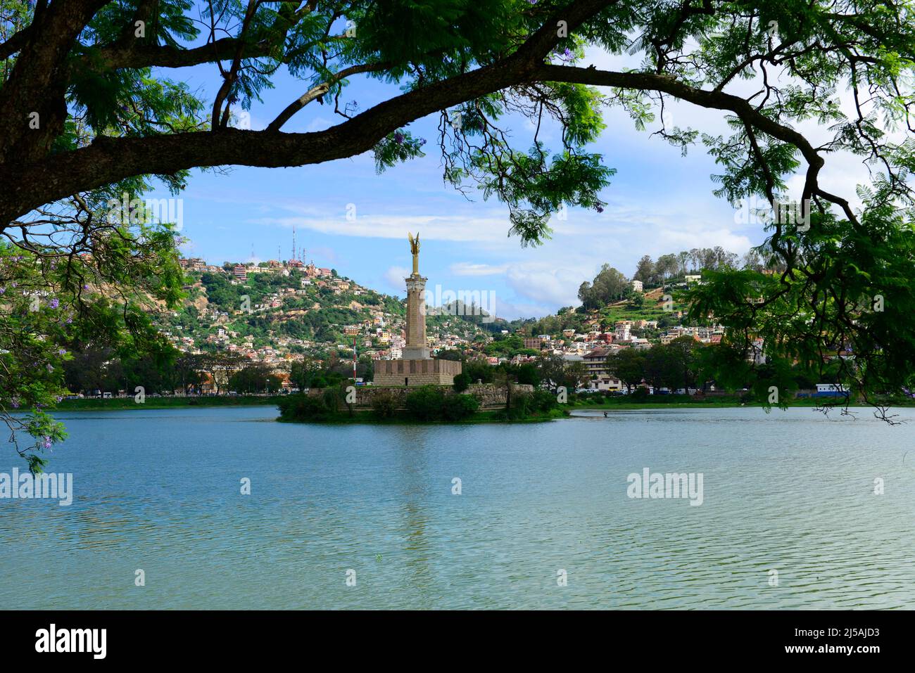 Monument aux Morts in Lake Anosy in Antananarivo, Madagascar. Stock Photo