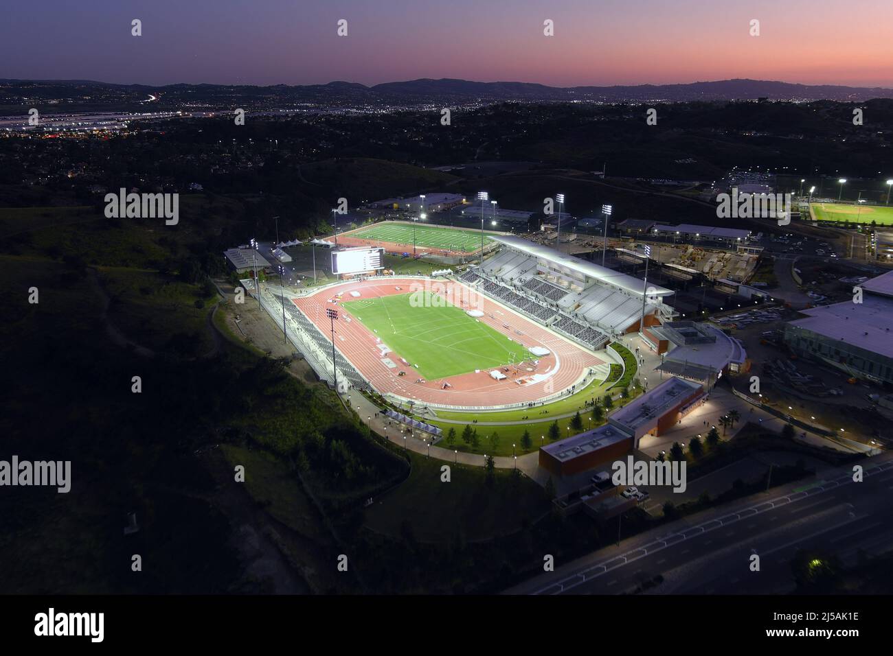 An aerial view of Hilmer Lodge Stadium, the site of the 62nd. Mt. San