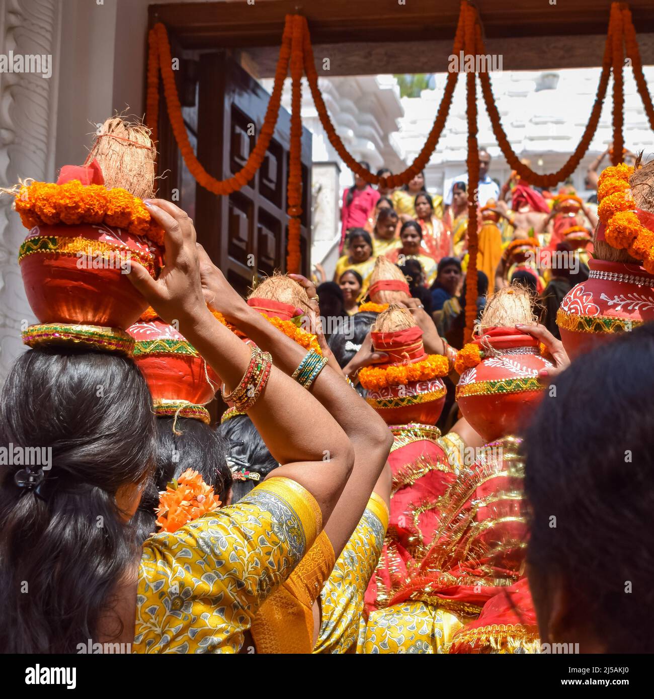 Women With Kalash On Head During Jagannath Temple Mangal Kalash Yatra