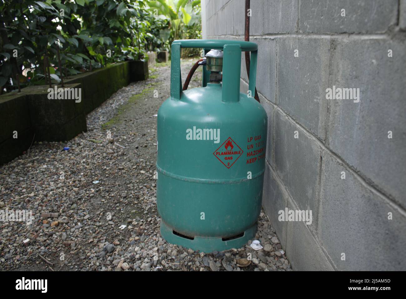 A 13 KG LP gas cylinder used for cooking in Port Moresby, Papua New