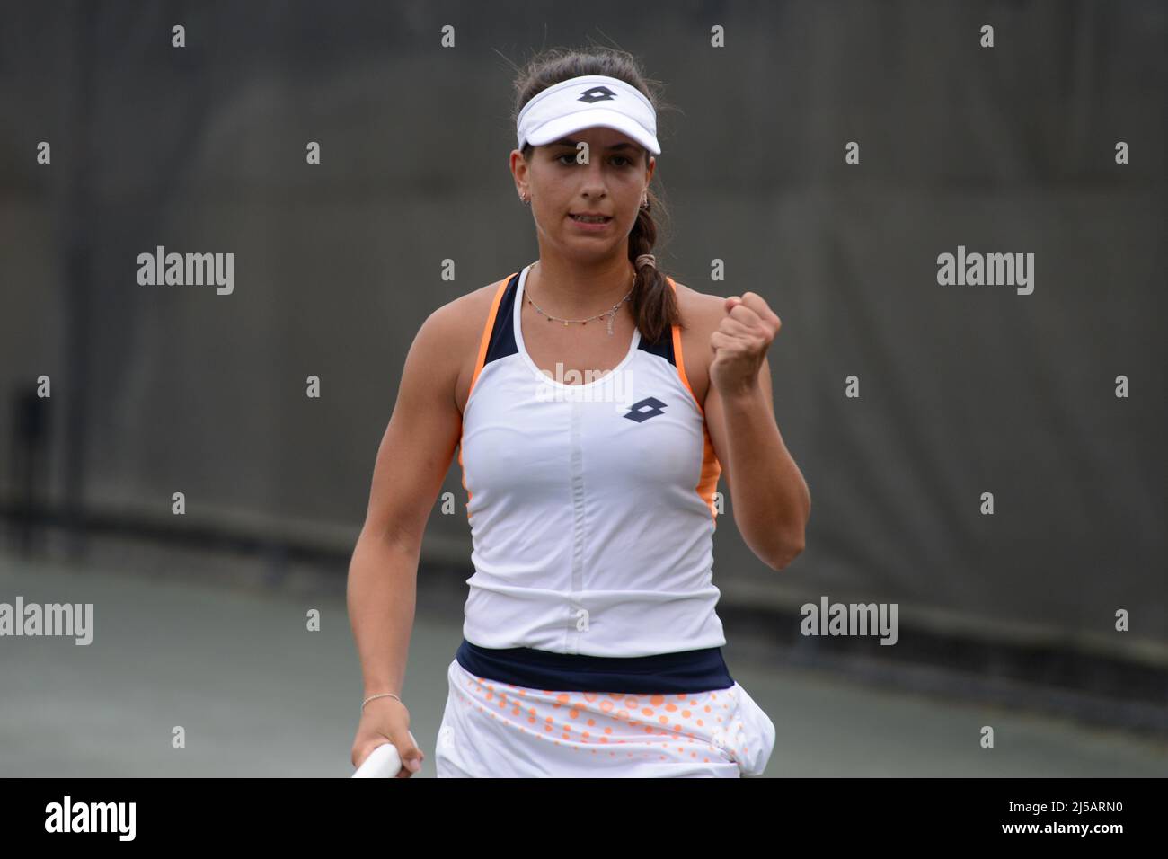 Charlottesville, Virginia, USA. 21st Apr, 2022. LUCREZIA STEFANINI of Italy  in her second round match in the Boar's Head Resort Women's Open tennis  tournament in Charlottesville Virginia. (Credit Image: © Christopher  Levy/ZUMA