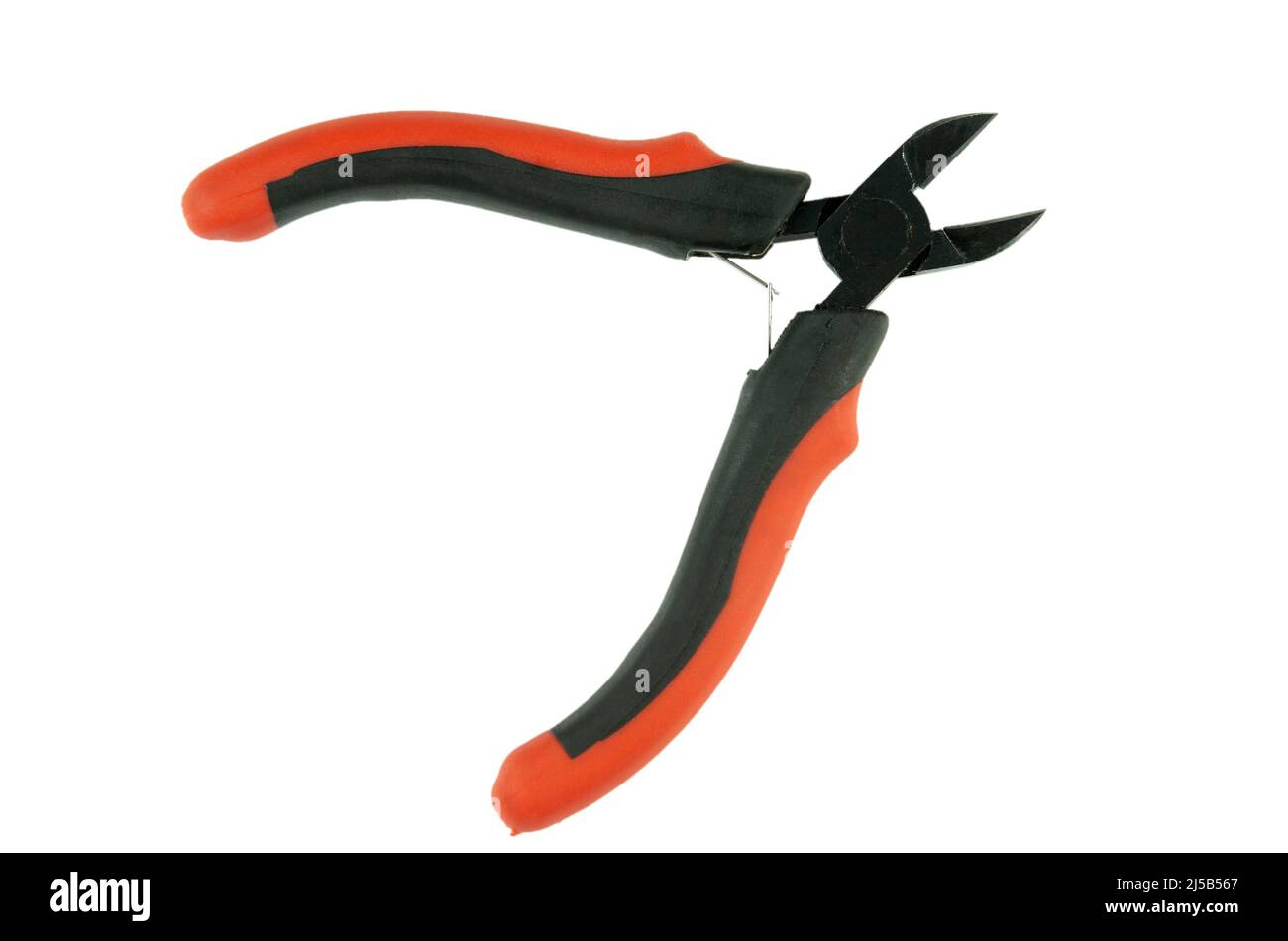Side wire cutters isolated on white background with clipping path. Stock Photo