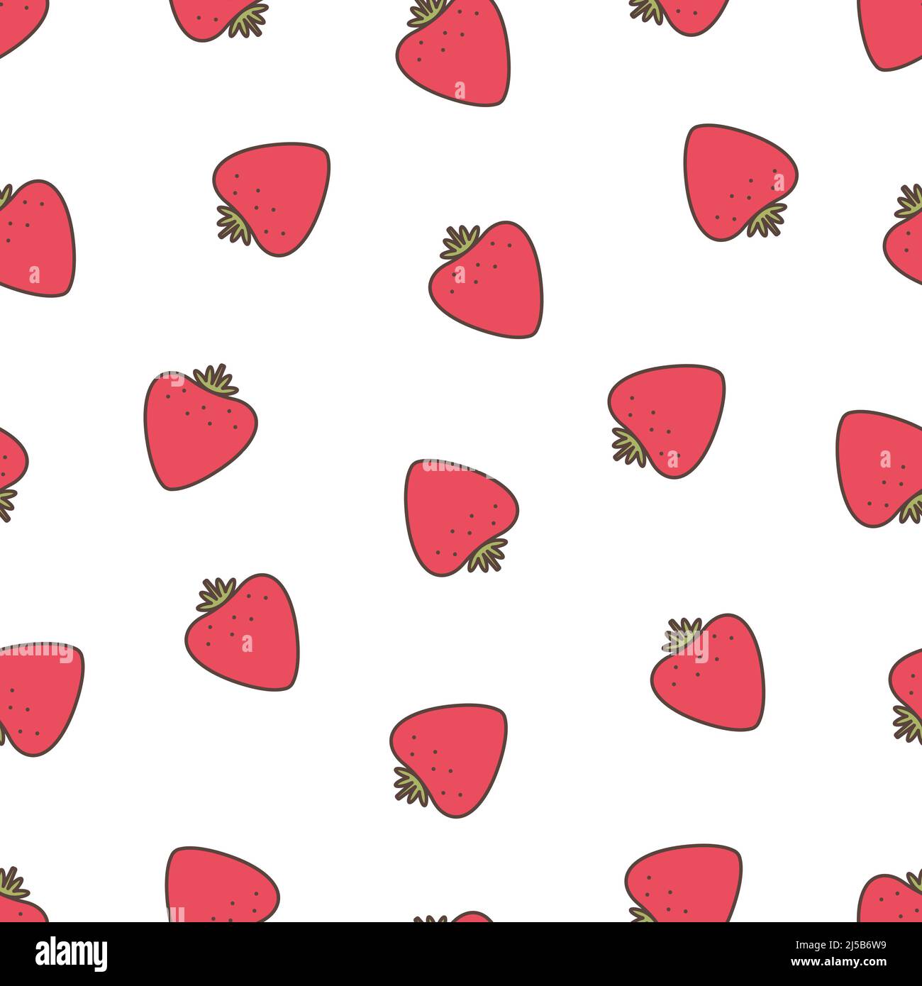 Seamless bright pattern with whole strawberries Stock Vector