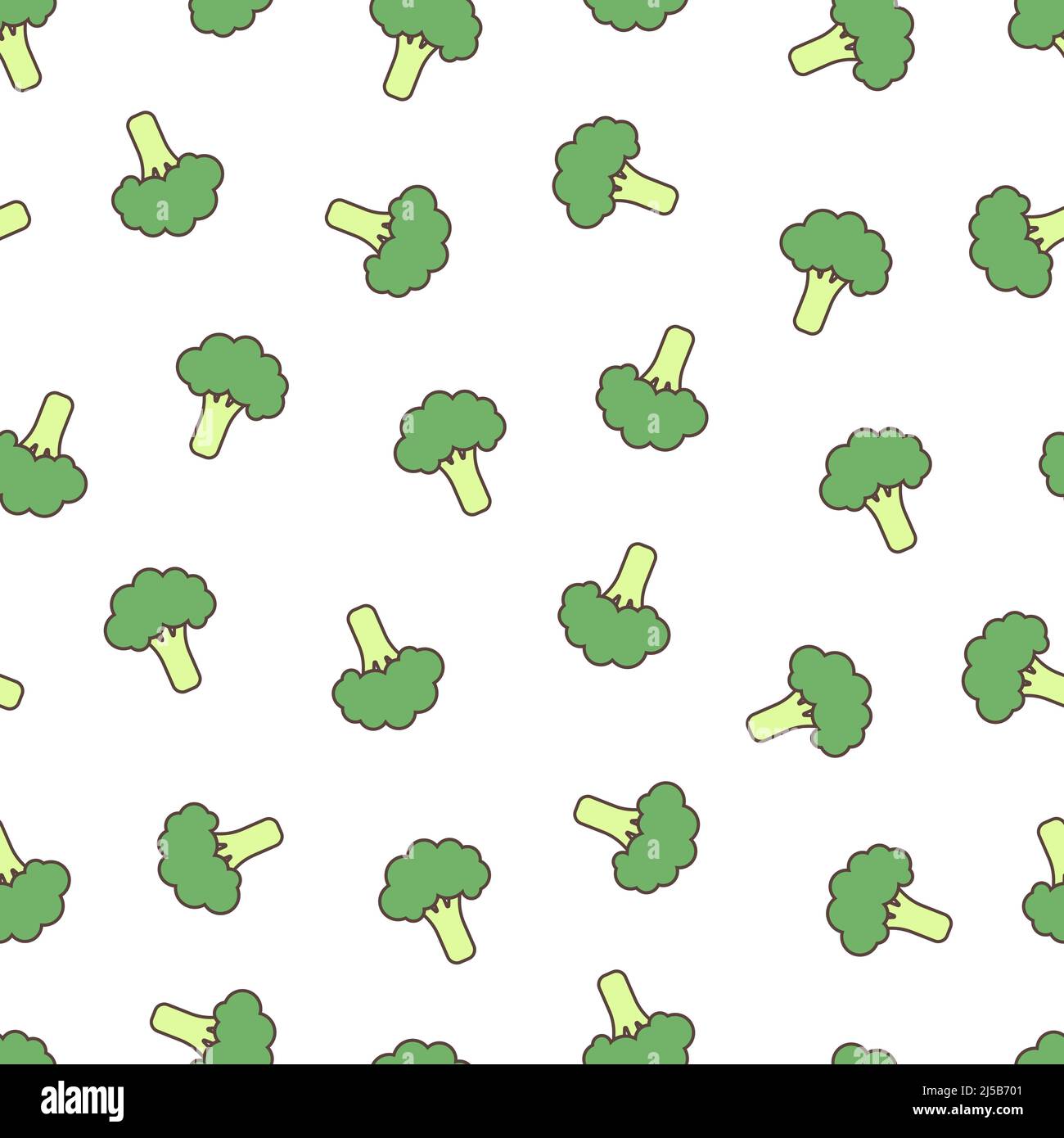 Seamless pattern with broccoli on a white background Stock Vector