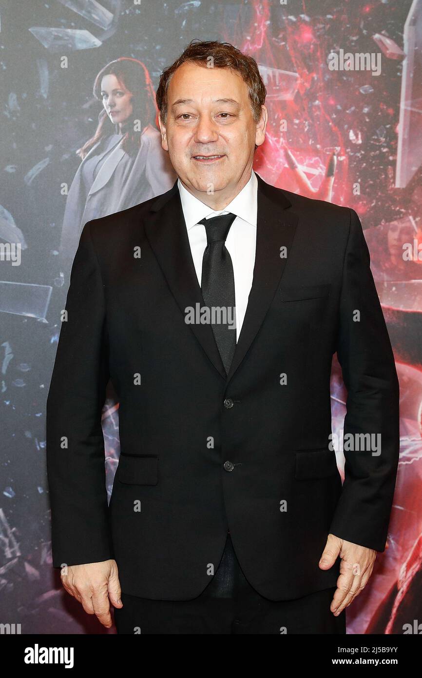 Berlin, Germany. 21st Apr, 2022. Director Sam Raimi is at the photocall of the film 'Doctor Strange in the Multiverse of Madness' at the Ritz-Carlton Hotel. Credit: Gerald Matzka/dpa/Alamy Live News Stock Photo