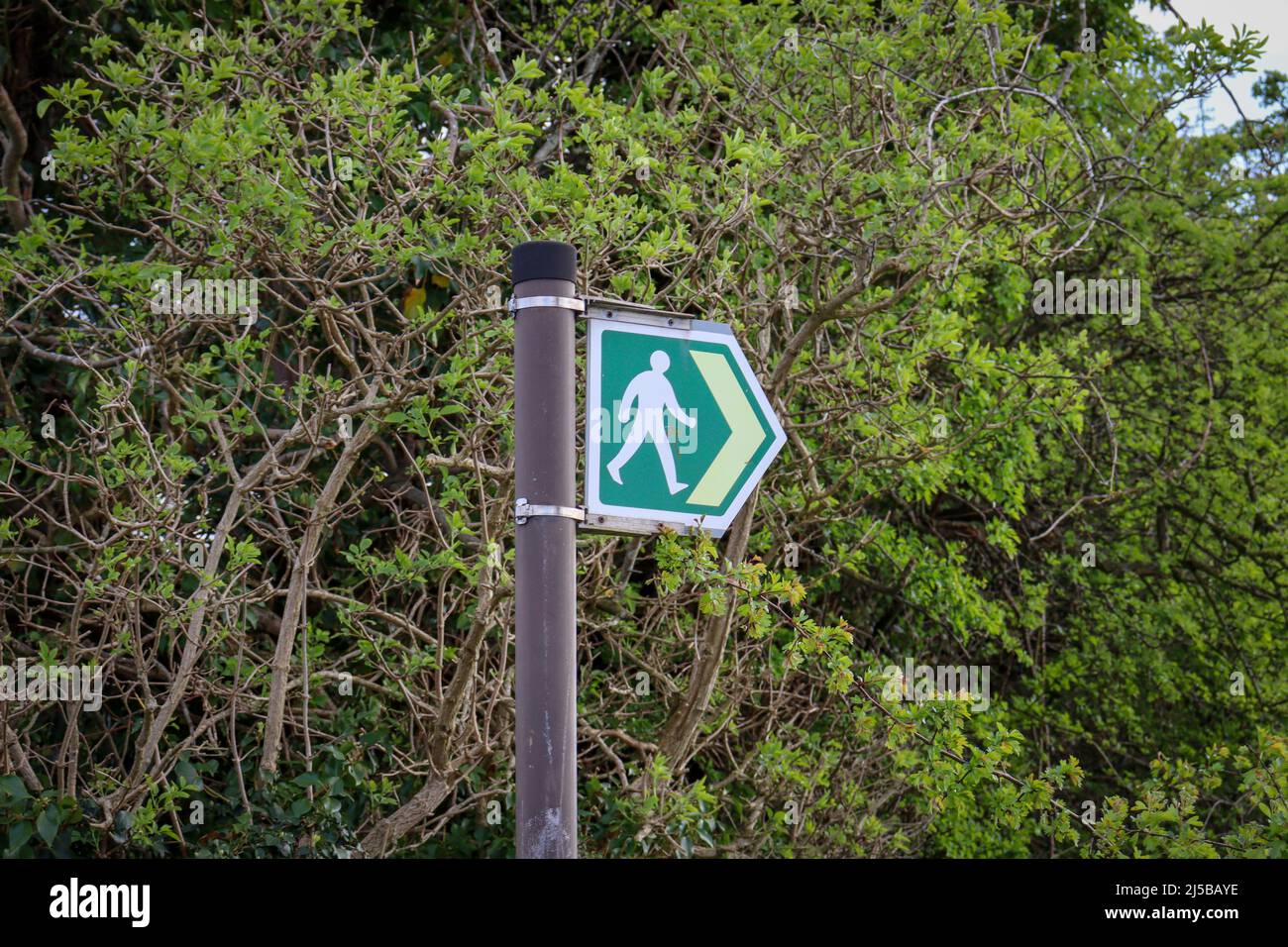 Public right of way, walking, hiking sign Stock Photo