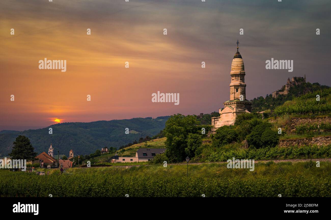 The monument near Dürnstein in the Wachau. Austria. Stock Photo
