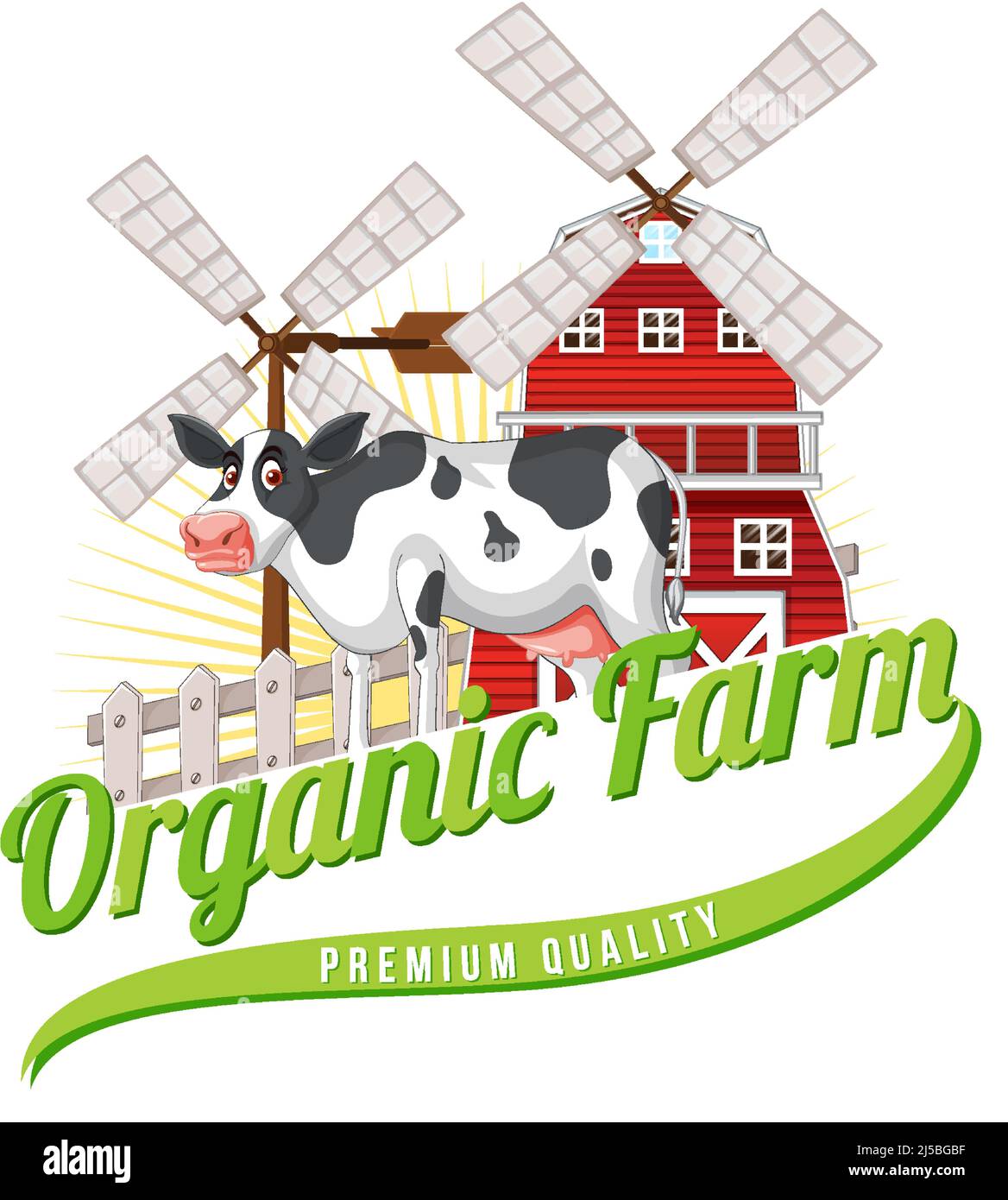 Logo design with words organic farm illustration Stock Vector Image ...