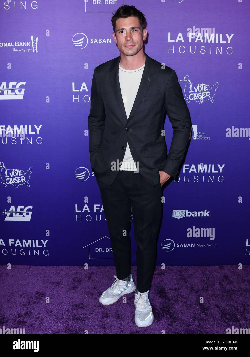 Hollywood, USA. 21st Apr, 2022. WEST HOLLYWOOD, LOS ANGELES, CALIFORNIA, USA - APRIL 21: Canadian actor Tanner Novlan arrives at the LA Family Housing (LAFH) Awards 2022 held at the Pacific Design Center on April 21, 2022 in West Hollywood, Los Angeles, California, United States. (Photo by Xavier Collin/Image Press Agency) Credit: Image Press Agency/Alamy Live News Stock Photo