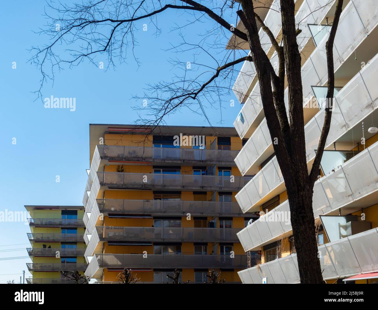 Zurich, Switzerland March 5th 2022 Contemporary housing buildings in the city centre Stock