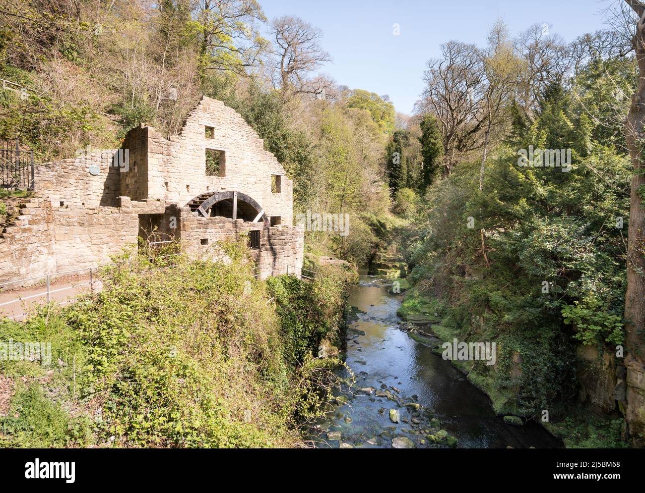 The old water mill adjacent to the Ouseburn as it passes through Jesmond Dene in Newcastle upon Tyne, England, UK Stock Photo