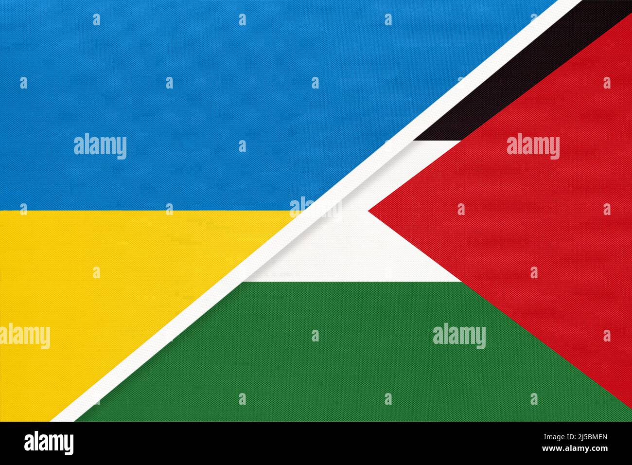 Ukraine and Palestine, symbol of country. Ukrainian vs Palestinian